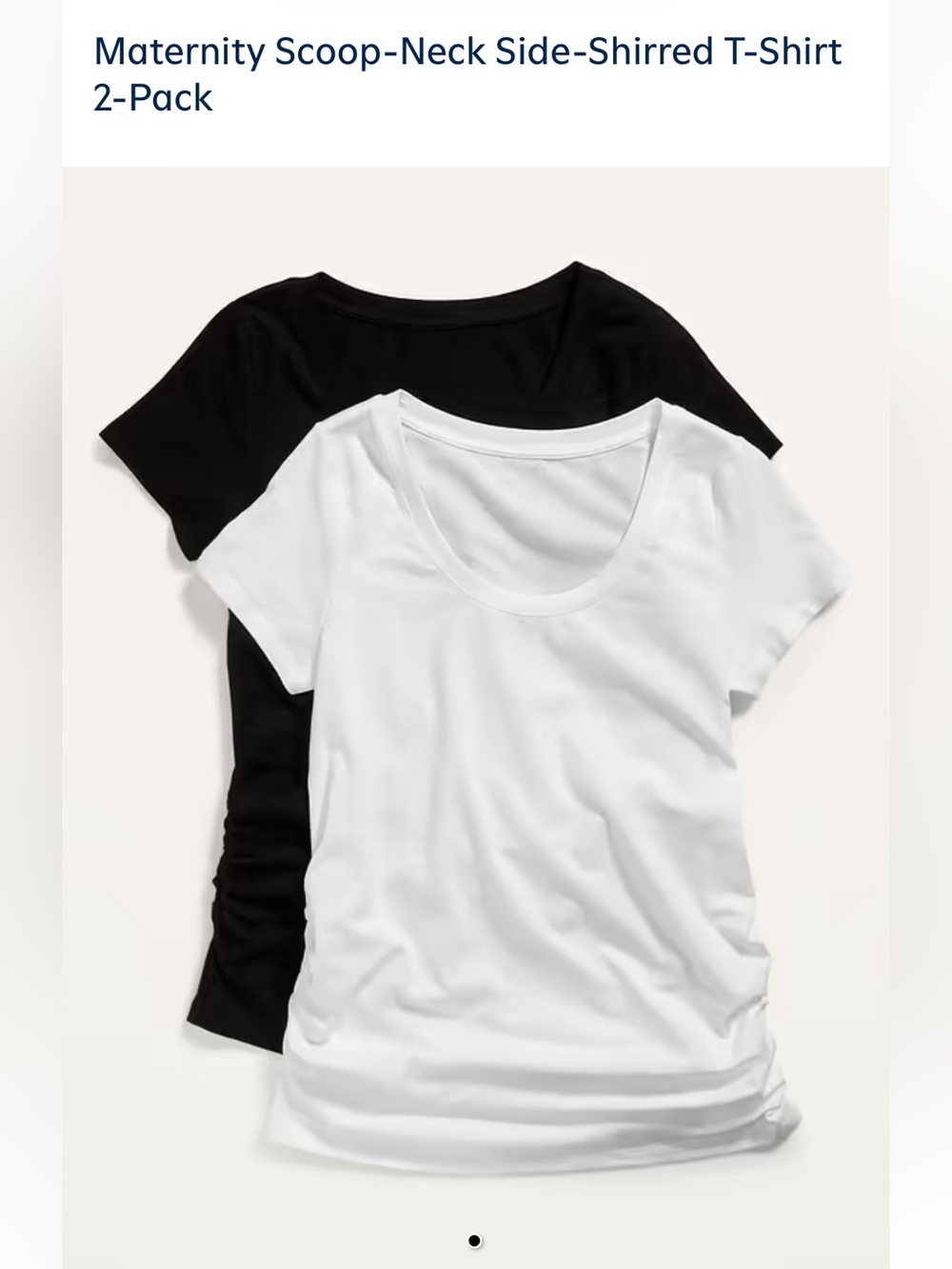 Old Navy Black & White Scoop-Neck Maternity Tee 2-Pack